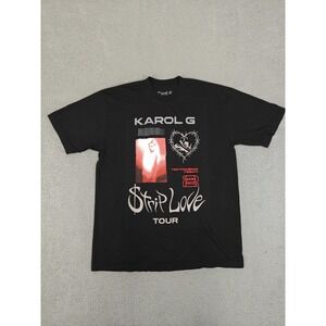 Karol G Shirt Mens Large Black $trip Love Tour 2022 Concert Graphic Made USA Tee